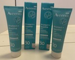 2 Aveeno Protect+ Soothe Face Mineral Sunscreen Sensitive Skin SPF30 1.7... - $16.36