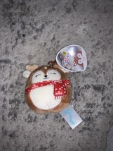 Squishmallow 3.5” Dawn the Fawn Deer With Holiday Scarf Clip On NWT - £7.51 GBP