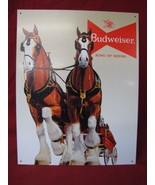 Bud Clydesdale Team Tin Sign- 12-1/2&quot;W x 16&quot;H, Made in USA - £19.46 GBP