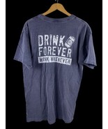 Drink Forever New Buffalo Michigan T Shirt Size Large Mens Blue Gray Beer - $518.83 MXN