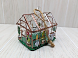 Pottery Barn Glass Greenhouse Gardening Christmas Ornament - £23.73 GBP