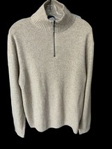 J.Crew Mens Long Sleeve Merino Wool Part Zip Sold Tan Sweater Nwt Large - £53.03 GBP
