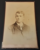 CDV Young Man Posing At Childs Gallery Marquette Michigan 4.25 x 6.5 - £7.26 GBP