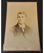 CDV Young Man Posing At Childs Gallery Marquette Michigan 4.25 x 6.5 - £7.28 GBP