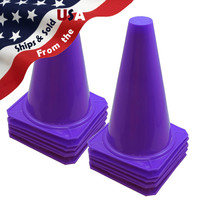 12 New 9&quot; Tall Cones ~ Soccer Football Traffic Safety PURPLE - £27.52 GBP