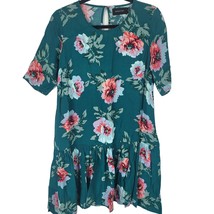 MINKPINK Midi Dress S Womens Half Sleeve Multicolor Floral Print Crew Neck - £12.32 GBP