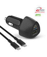 HyperGear SpeedBoost 25W USB-C PD + 12W USB Fast Car Charger with PPS | 4ft - $36.25