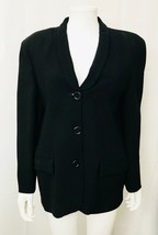 Luca Luca Blazer Shawl Collar Boyfriend Black Jacket Italian 44 sz 8 Med... - £29.05 GBP