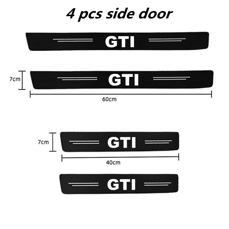 4Pcs   Car Sticker Strip Auto Door Threshold For GTI  VW  Golf R400 TCR MK2 MK4  - £58.73 GBP