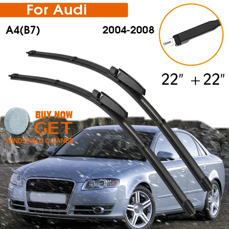 Car Wiper Blade For Audi A4(B7) 2004-2008 Windshield Rubber Silicon Refill Front - £17.88 GBP+