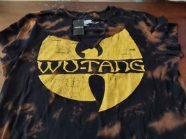 Torrid Wu-Tang T-Shirt Size 00 Plus V Neck Choker Tee Black Yellow Tie-Dye - $27.86