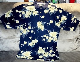 VINTAGE Tommy Bahama relax  Polo  Short Sleeve Men&#39;s Size L Hibiscus Flowers - £11.30 GBP