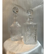 Set of 2 Lead Crystal Hand Crafted Whiskey Decanter with Stops from Yugo... - $254.48 CAD