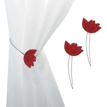 Set of 2 Magnetic Tulip Curtain Tiebacks  Elegant Resin Design with Strong Magne - £16.96 GBP