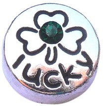 Lucky Clover Floating Locket Charm - $2.42
