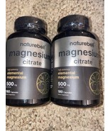 Magnesium Citrate 500mg, 360 Capsules Total (2 Pack Bottles 180 Each) 11... - £26.67 GBP
