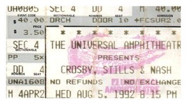 Crosby Stills Nash CSN Ticket Stub August 5, 1992 Los Angeles California-
sho... - £21.75 GBP