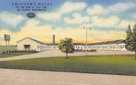 Swiggum&#39;s Motel Highway 52 152-23 St Cloud Minnesota linen postcard - £5.42 GBP