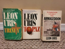 Lot of 3 Leon Uris Paperback Books: Trinity, Topaz, Armageddon - £11.18 GBP