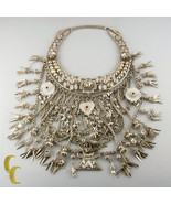 Argent Collier Bib Pendant Fleurs à Frange Stars Soleil Cœur Poisson Rou... - €3.394,75 EUR