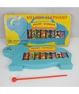 Vintage Blue Melody Elephant 8 Key Portable Xylophone Original Box One M... - $19.79