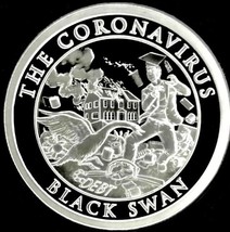 2020 Corona Virus Covid 19  Black Swan 1 Oz. Silver Proof wth coa Silver Shield - £86.33 GBP