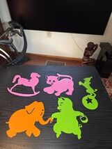 Lot Of 5 Vintage Trace-It Toys Plastic Animals Stencils 1950s Elephant Pig  - $14.95