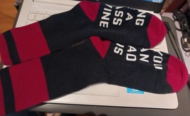 Zmart Novelty Socks If You Can Read This Bring Me A Glass Of Wine. Sz M BLK/RED - $9.89