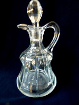 VTG Antique Clear Glass oil vinegar Cruet Bottle pitcher with stopper - $27.72