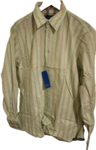 Georg Roth Los Angeles Light Green Striped Casual Button-Up Shirt (Size XL) - $69.00