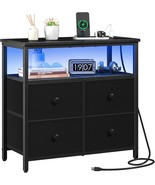 Yoobure Night Stand With Charge Station, Nightstand With 4 Drawers, Offi... - $97.97
