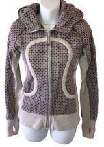 Lululemon Women’s Scuba Hoodie Full Zip~ Gray White Geometric Pattern Si... - £41.87 GBP