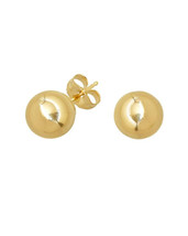 14k Yellow Gold Ball Bead Unisex Stud Earrings 2mm 3mm 4mm 5mm 6mm 7mm 8mm 10mm - £15.14 GBP