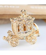 Wedding Royal Cinderella Carriage Keyring Crystal Rhinestone Charm Small... - £10.63 GBP