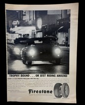 Firestone Tires &amp; Rubber Co Vintage Print Ad 60s Main Street Cruise - $10.49