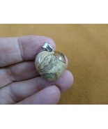 (j-hea-4) Tan Picture Jasper gemstone heart shaped Pendant I love hearts... - $262.76 MXN