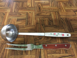 Vintage Masterpiece Stainless Steel Japan Chef Ladle 12&quot; + Maxam Chef Fork 11&quot; - £10.25 GBP