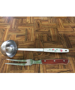 Vintage Masterpiece Stainless Steel Japan Chef Ladle 12&quot; + Maxam Chef Fo... - £10.09 GBP