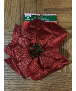 Christmas House Christmas Poinsettia Clip Red Glitter - €8,57 EUR
