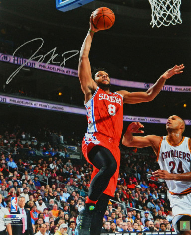 Primary image for Jahlil Okafor signed Philadelphia 76ers 16x20 Photo (red jersey lay-up vs Cavali