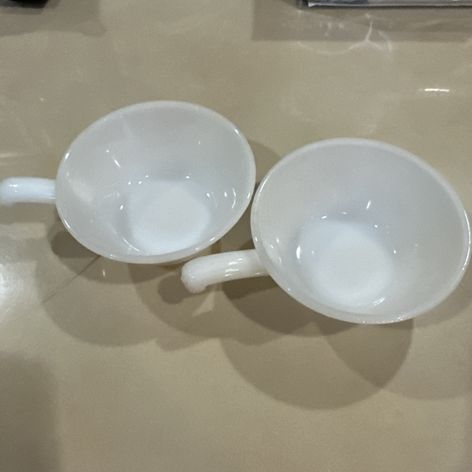 ANCHOR HOCKING FIRE KING 2pc CHILLE/SOUP BOWLS MILK GLASS WHITE GREAT US... - $19.52