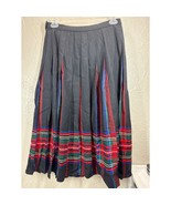 Pendleton Tartan Plaid Midi Pleated A-Line Skirt Black Womens Vintage Si... - $838.73 MXN