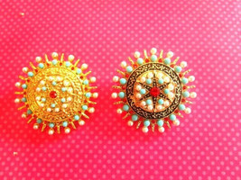 Sun turquoise pearl pin brooches - £9.45 GBP