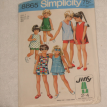Simplicity 8865 Sewing Pattern Girl&#39;s Dress, Jumper, Top &amp; Shorts Size 7 Vintage - £5.46 GBP