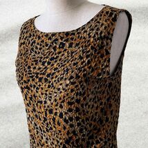 Chico&#39;s Leopard Print Round Neck Sleeveless Tank Top Metallic Gold Women... - $22.54 CAD