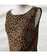 Chico&#39;s Leopard Print Round Neck Sleeveless Tank Top Metallic Gold Women... - €13,82 EUR