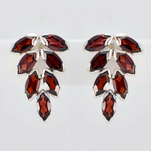 captivating Garnet 925 Sterling Silver Red Earring Natural jewellery US gift - £24.23 GBP