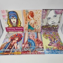 Beautiful Women Portraits and Flowers Animals Coloring Books Lot Of 6 NEW - £38.56 GBP