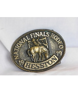 1979 Hesston National Finals Rodeo 3.5&quot; x 2.5&quot; Belt Buckle - £15.01 GBP