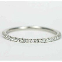 14k White Gold Plated Round Diamond Half Eternity Ring Anniversary Wedding Band - £29.54 GBP